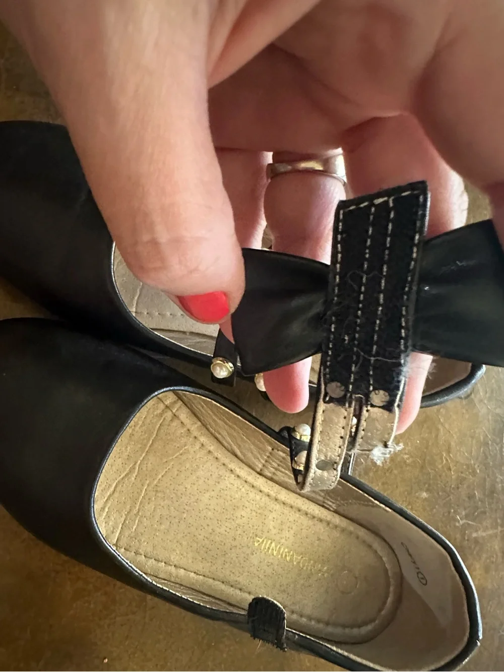Pandaninja Black Pearl Strap Mary Jane size 1
